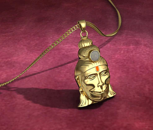 Shri Hanuman Chalisa Yantra Locket / Pendant With Gold Plated Chain